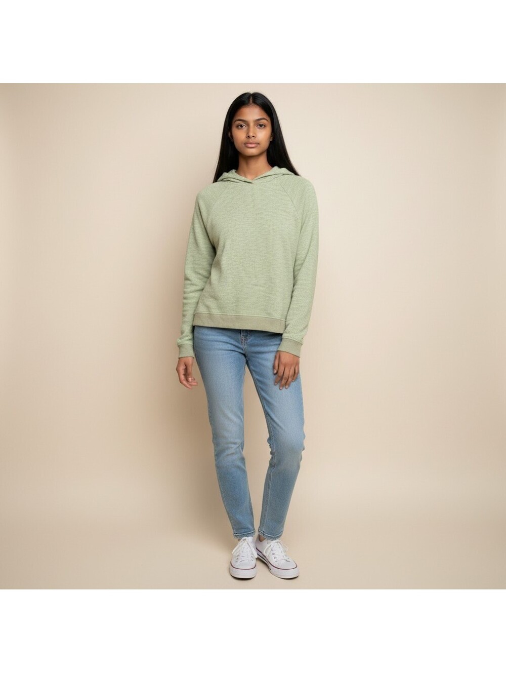 New Cat & Jack Hoodie Girls L Large Green Hooded Long Sleeve Cotton Pullover
